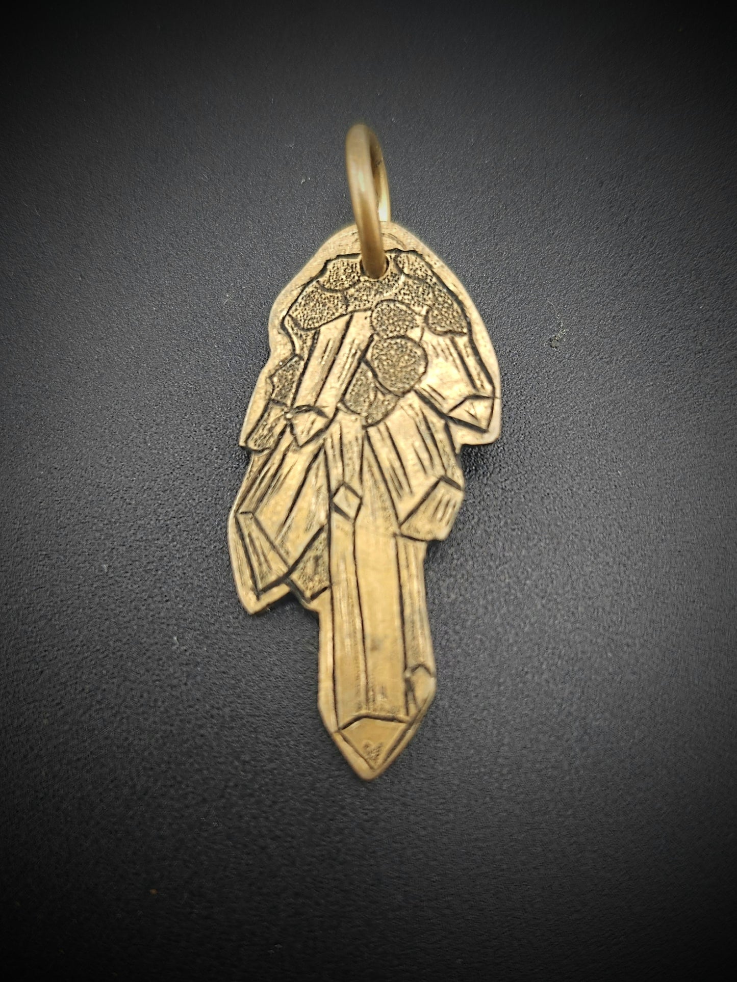 Golden Crystal Engraved Pendant