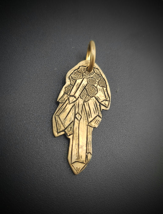 Golden Crystal Engraved Pendant