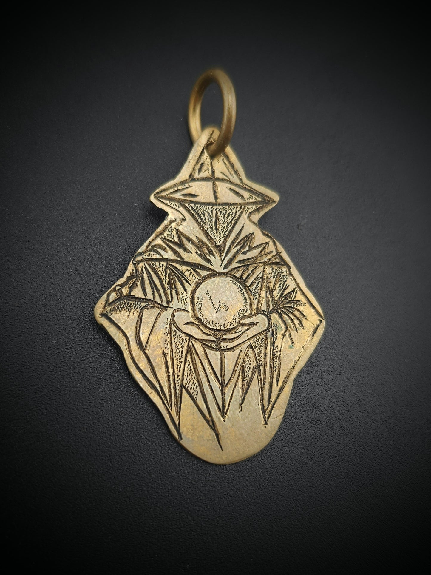 Mystic Embrace Engraved Pendant