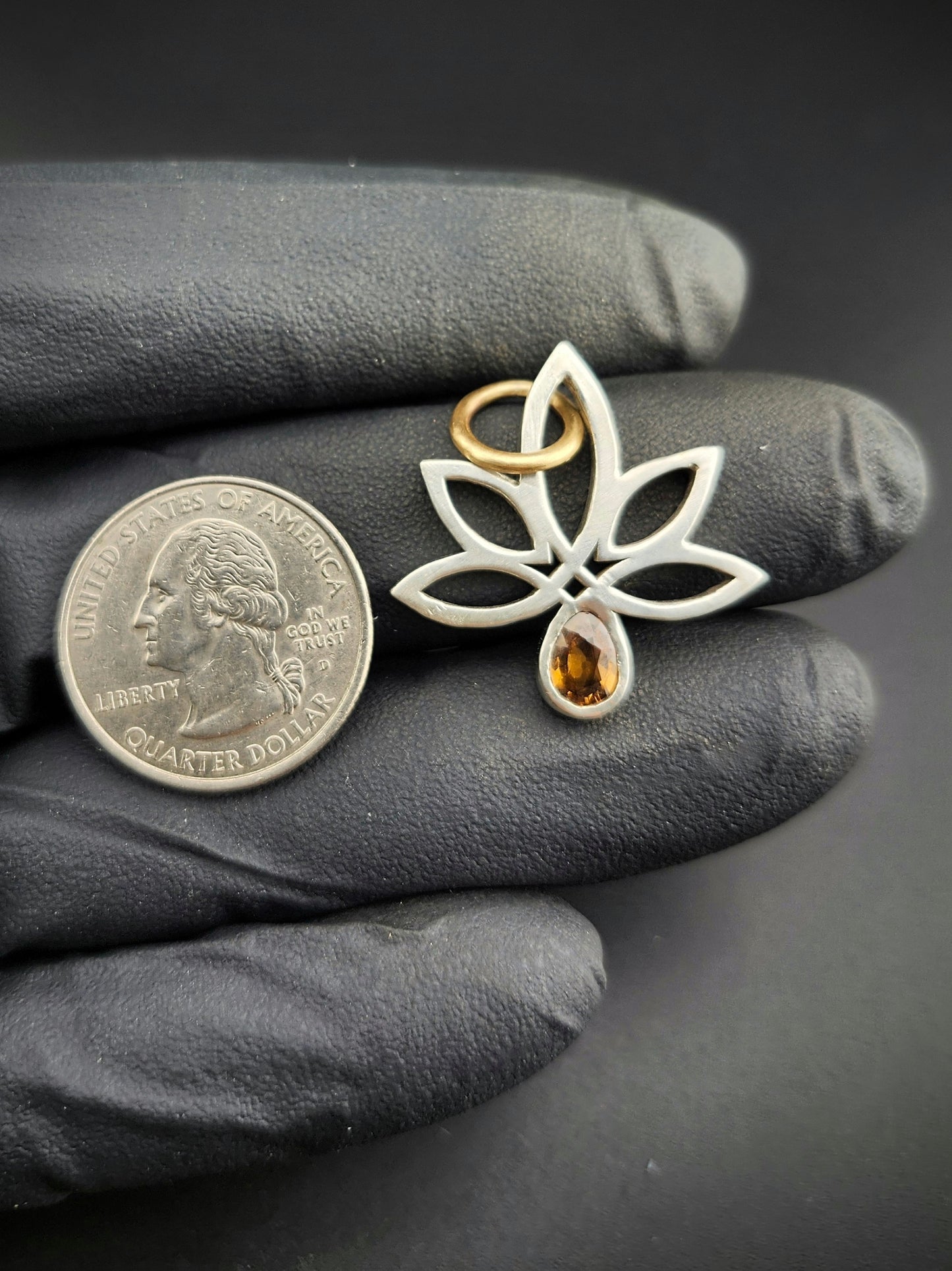 Golden Zircon Celtic Leaf