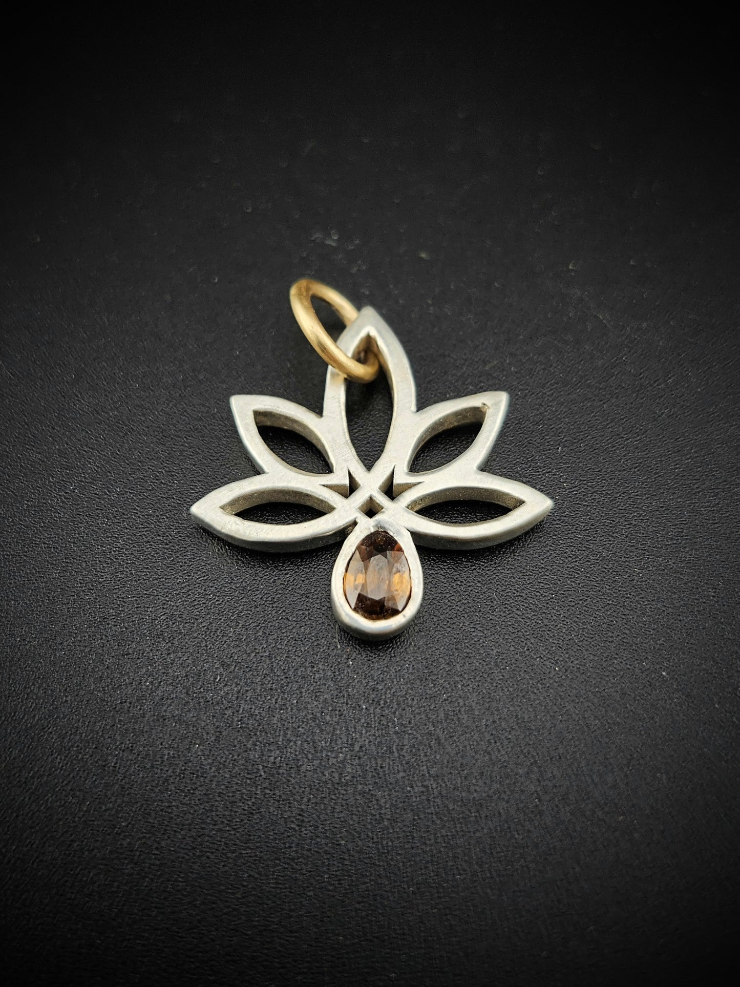 Golden Zircon Celtic Leaf